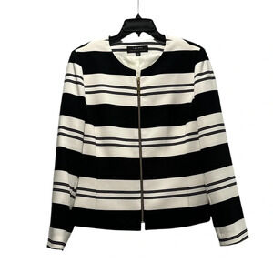 Black and White Tahari Zip Up Blazer